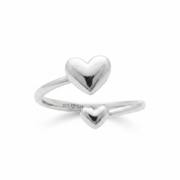 Heart to Heart – Open Bypass Silver Ring