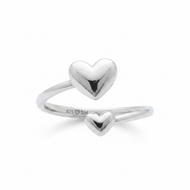 Heart to Heart – Open Bypass Silver Ring