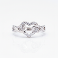 Infinite Love – 1mm CZ Halo Heart Ring