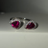 Mystic Duo – 6mm CZ Heart & Drop Ring