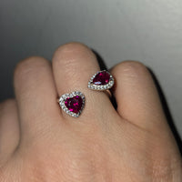 Mystic Duo – 6mm CZ Heart & Drop Ring