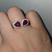 Mystic Duo – 6mm CZ Heart & Drop Ring