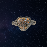 Mystic Roots – Obsidian Heart Ring | Sterling Silver 925 | Rhodium Plated